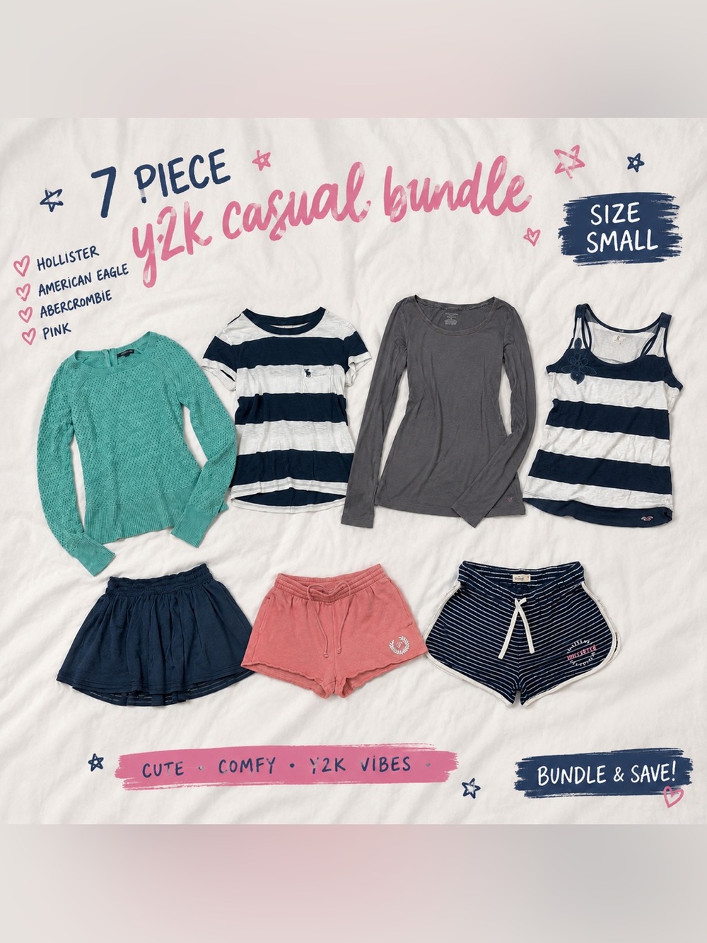 Clothing bundle lot y2k mall brands hollister, american eagle, abercrombie, PINK